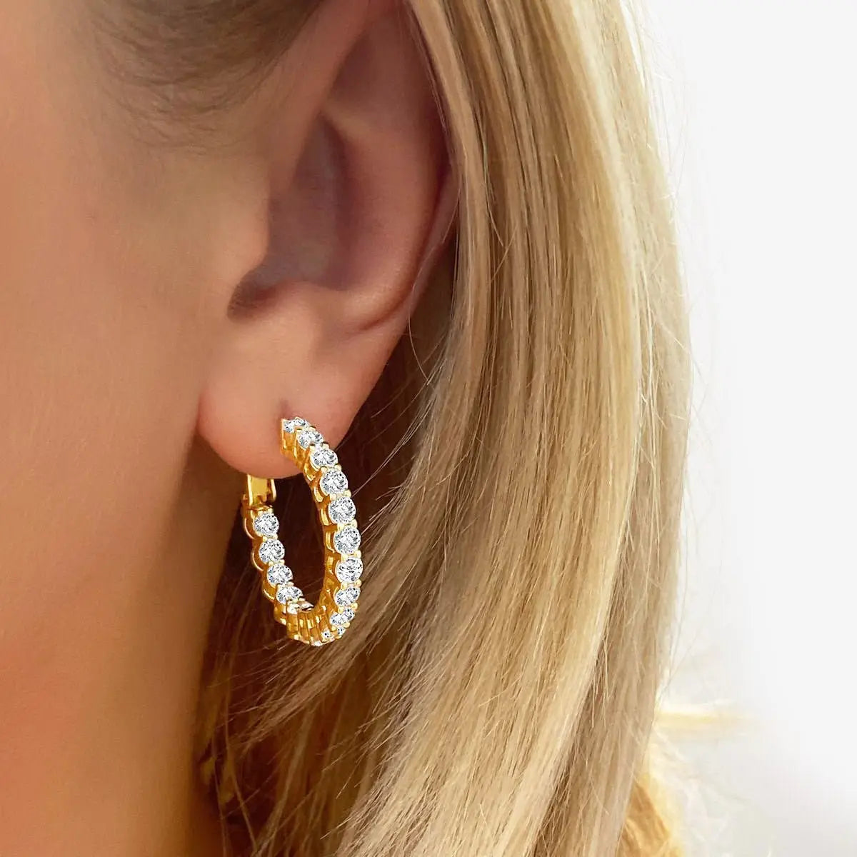 3.5 Carat 1 Inch Inside Out Hoops Anna Zuckerman