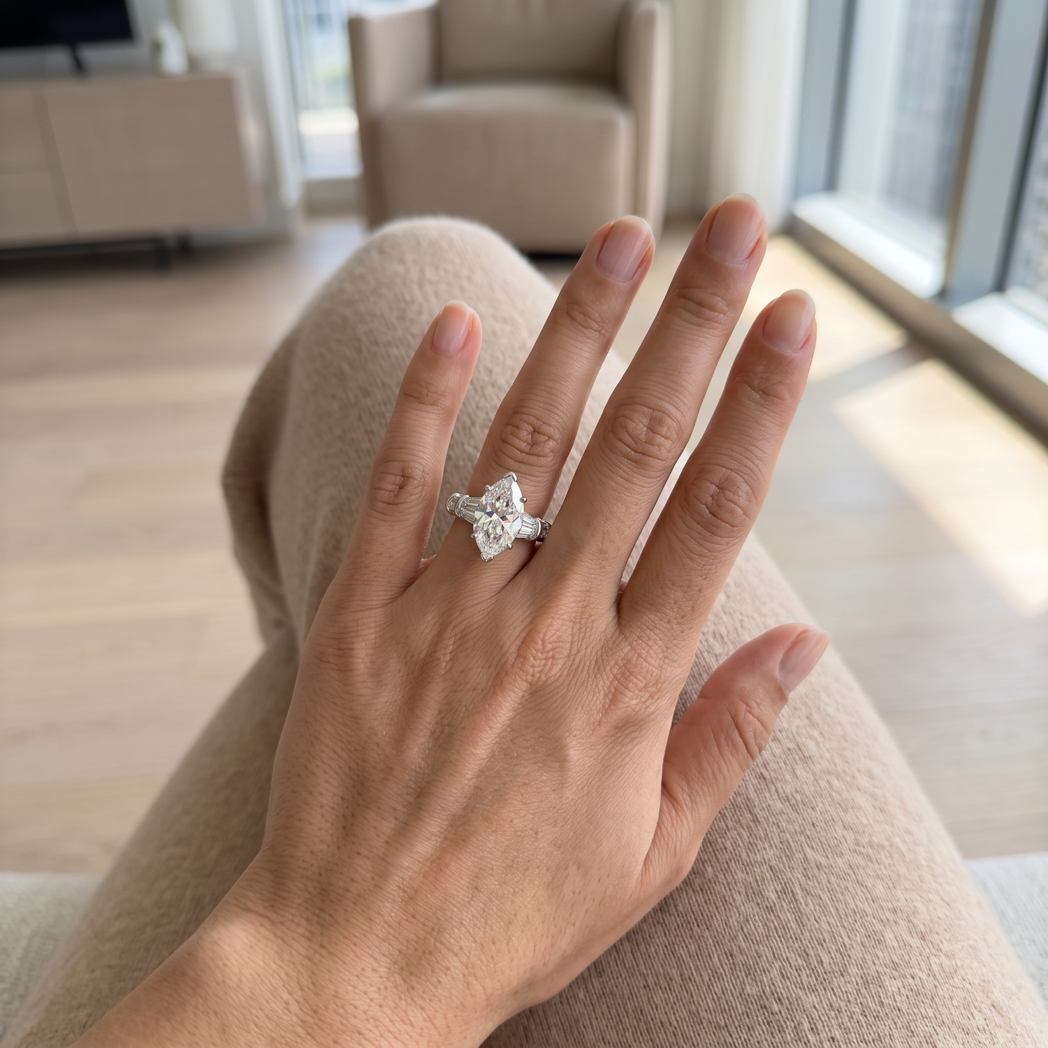 3 Carat Marquee Ring