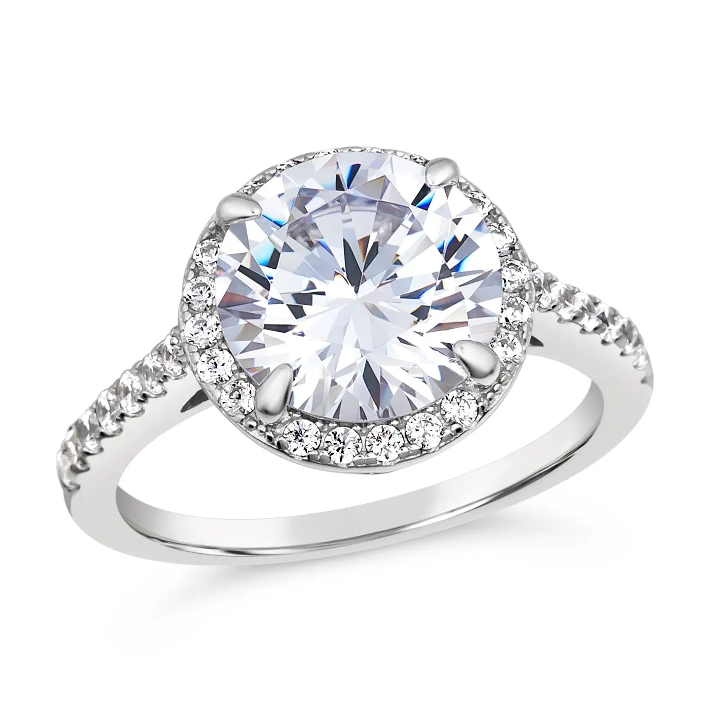 4 Carat Classic Halo Engagement Ring - Anna Zuckerman