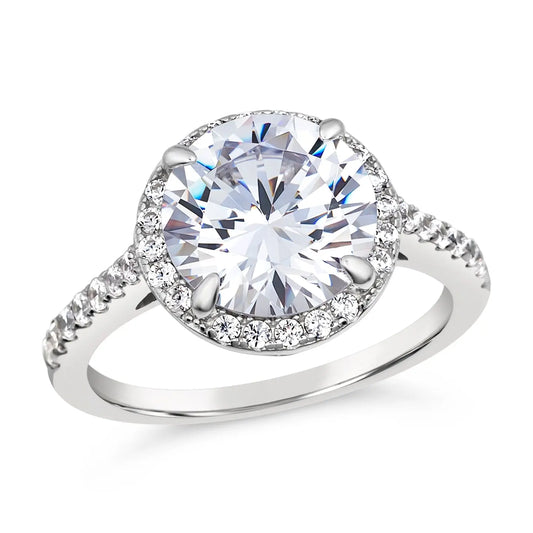 4 Carat Classic Halo Engagement Ring - Anna Zuckerman