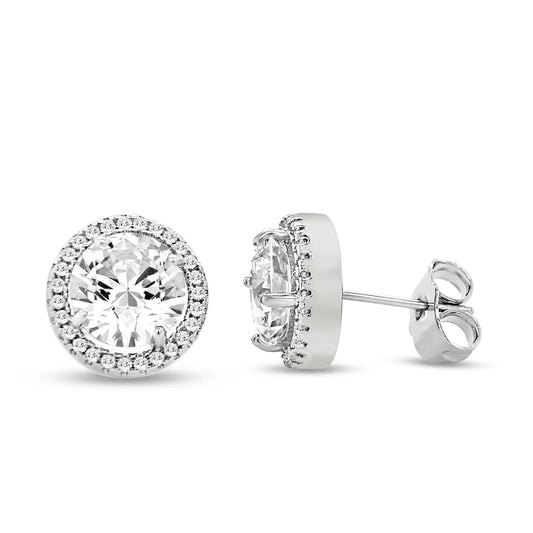 4 Carat Halo Studs by AZ Essentials Anna Zuckerman