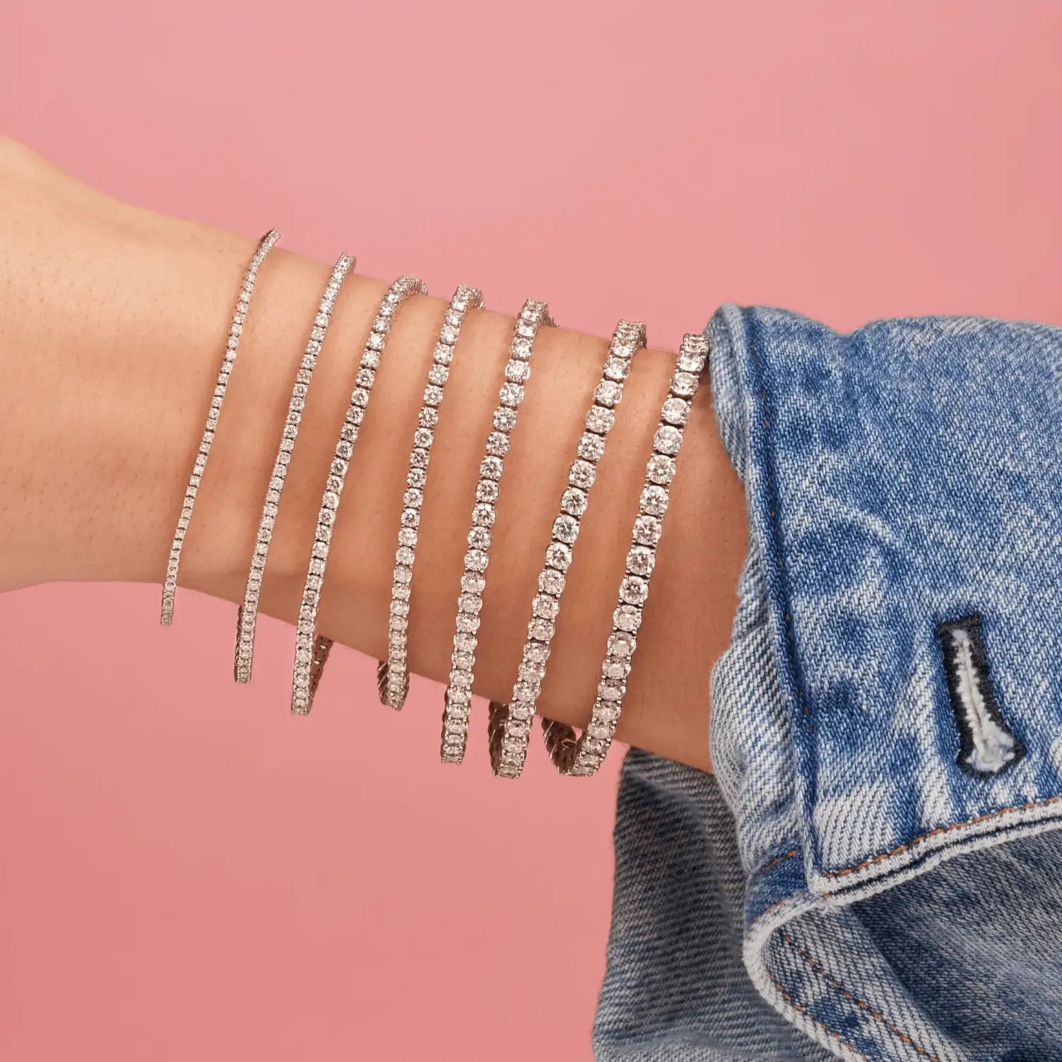 4 Carat Straight Line Tennis Bracelet - Anna Zuckerman