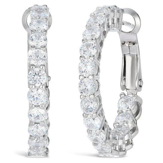 4.5 Carat 1.25 Inch Inside Out Hoops Anna Zuckerman