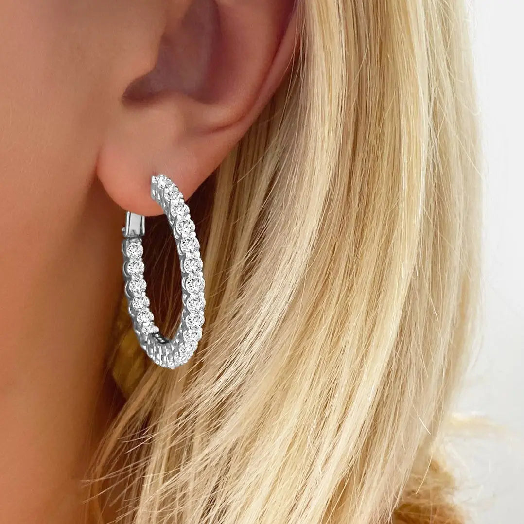 4.5 Carat 1.25 Inch Inside Out Hoops Anna Zuckerman