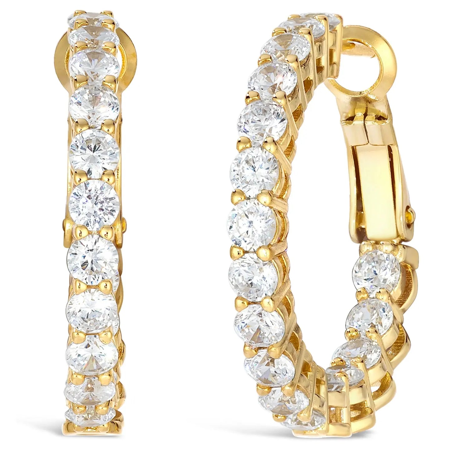 4.5 Carat 1.25 Inch Inside Out Hoops Anna Zuckerman