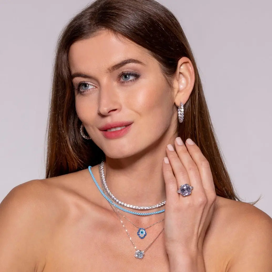 4.50 Carat Inside Out Shared Prong Hoops - Anna Zuckerman