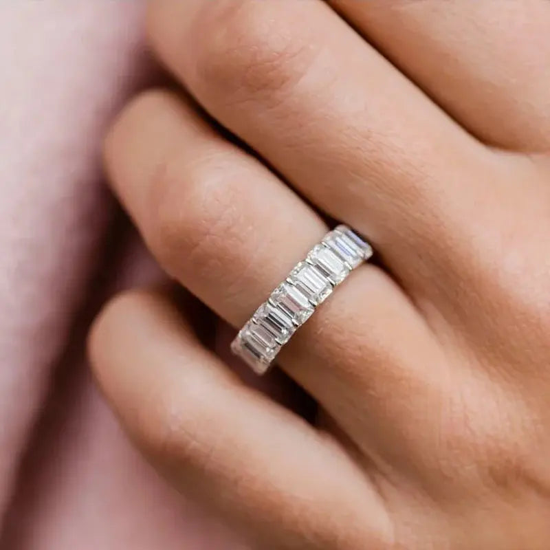 5 Carat Emerald Cut Eternity Ring - Anna Zuckerman
