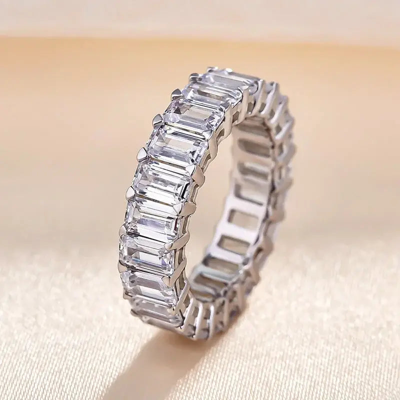 5 Carat Emerald Cut Eternity Ring - Anna Zuckerman