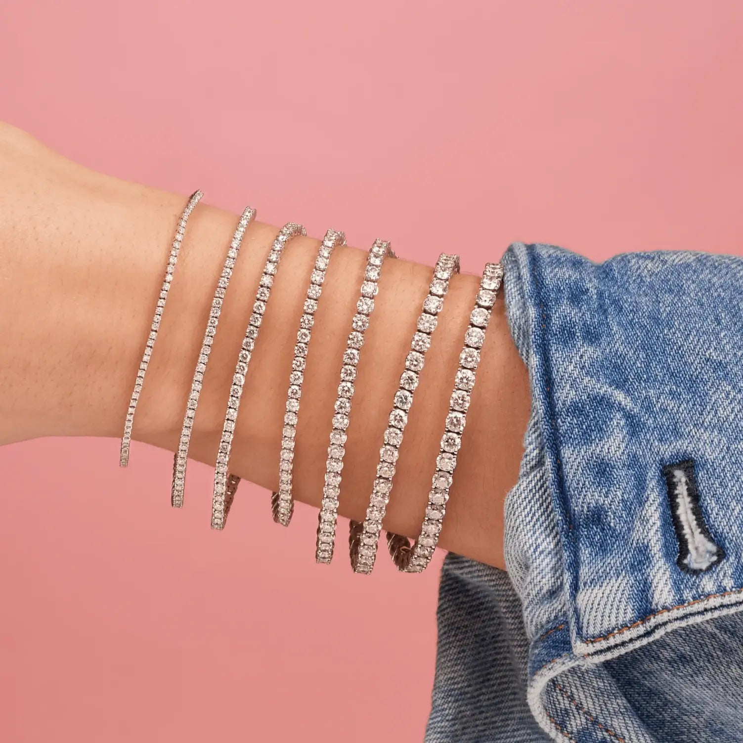 5 Carat Straight Line Tennis Bracelet - Anna Zuckerman