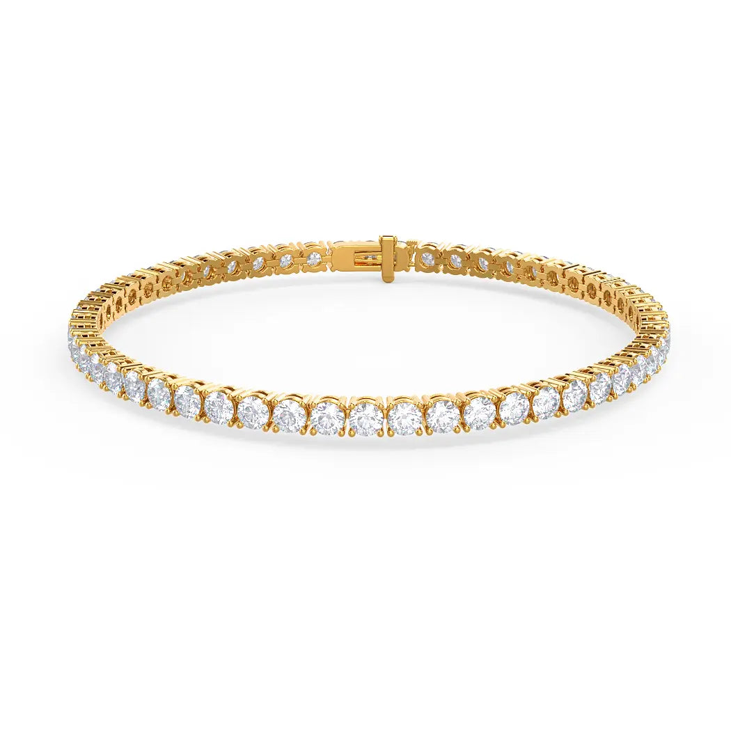 5 Carat Straight Line Tennis Bracelet in Gold Anna Zuckerman