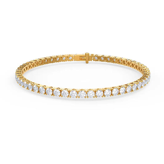 5 Carat Straight Line Tennis Bracelet in Gold Anna Zuckerman