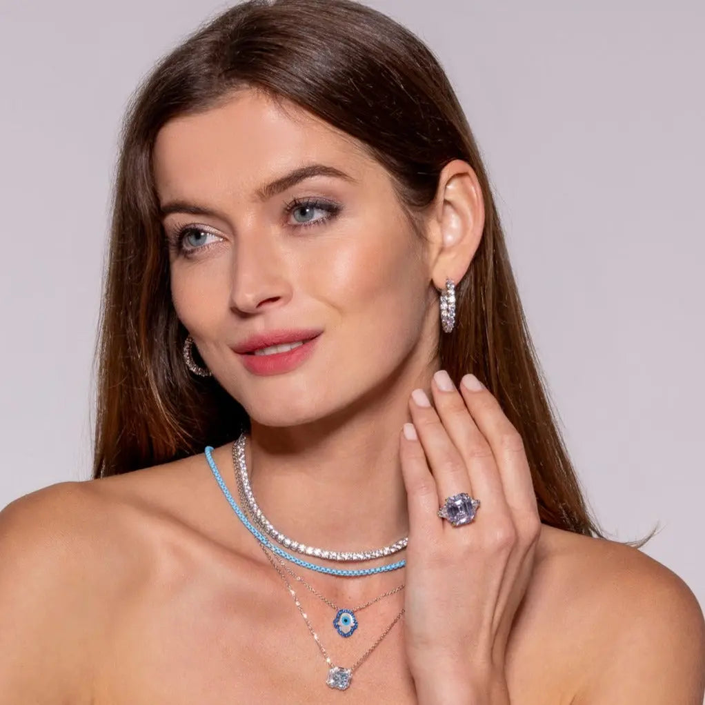 5.25 Carat Inside Out Shared Prong Hoops - Anna Zuckerman Earrings