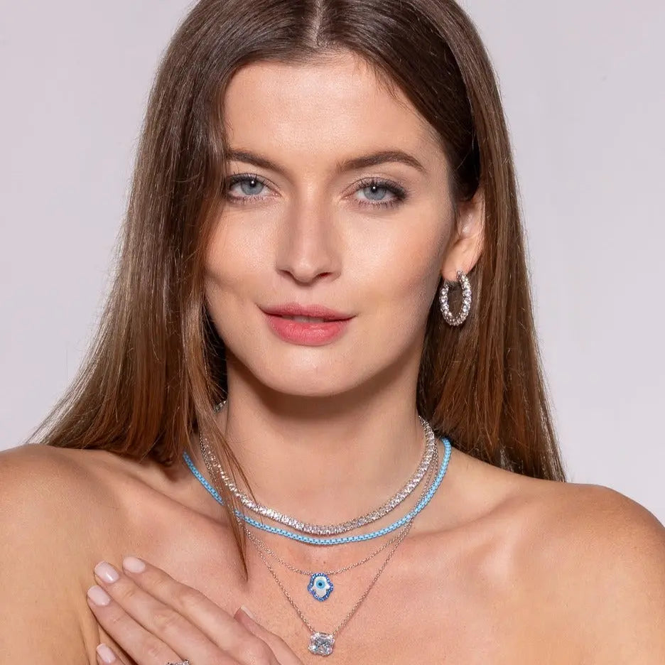 5.25 Carat Inside Out Shared Prong Hoops - Anna Zuckerman Earrings