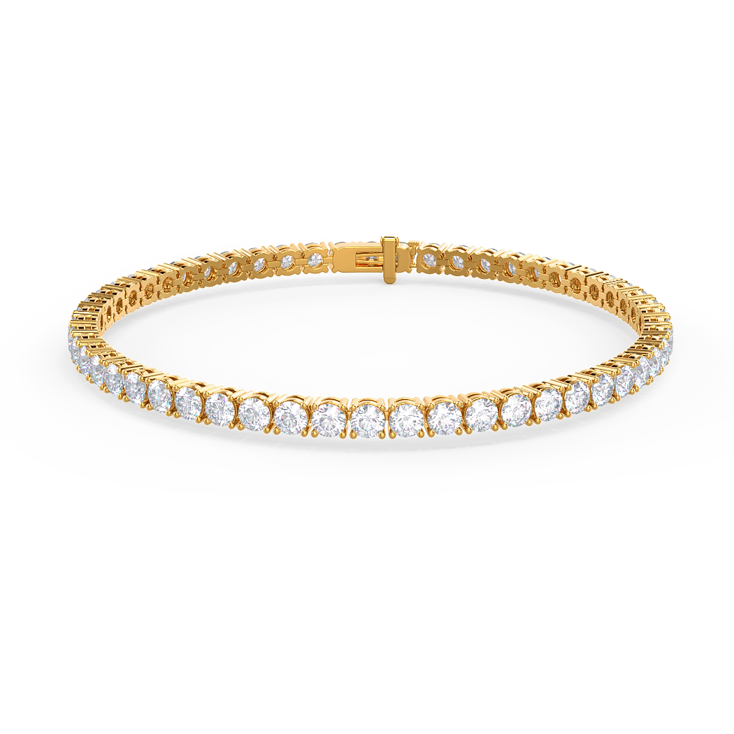 5 Carat Straight Line Tennis Bracelet in Gold