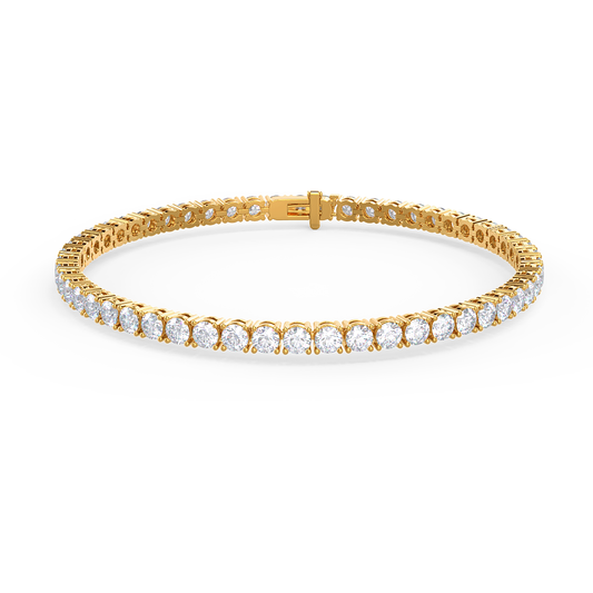 5 Carat Straight Line Tennis Bracelet in Gold