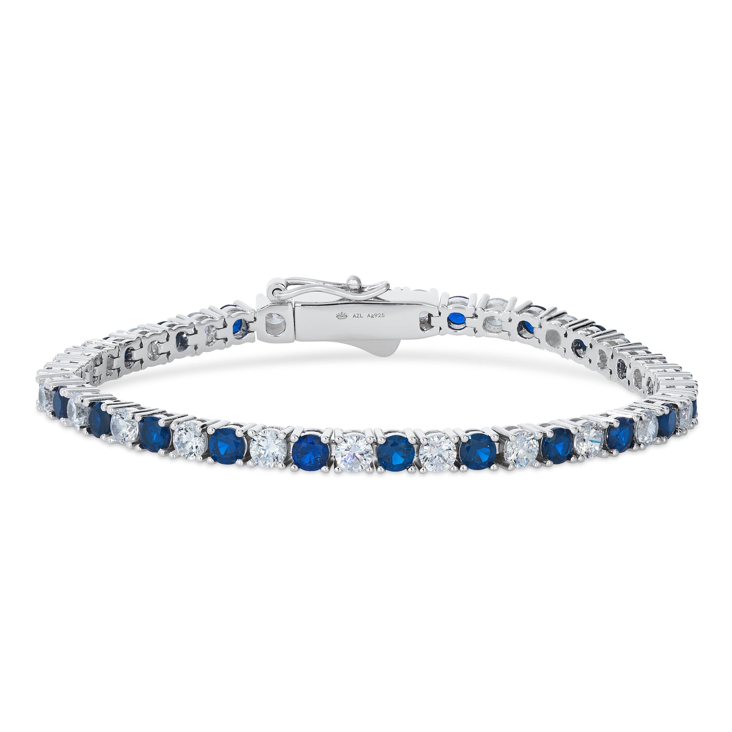 5 Carat Blue Sapphire and Diamond Crystalline Bracelet