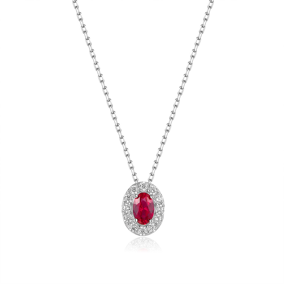 Lily Gem Necklace in Ruby Anna Zuckerman