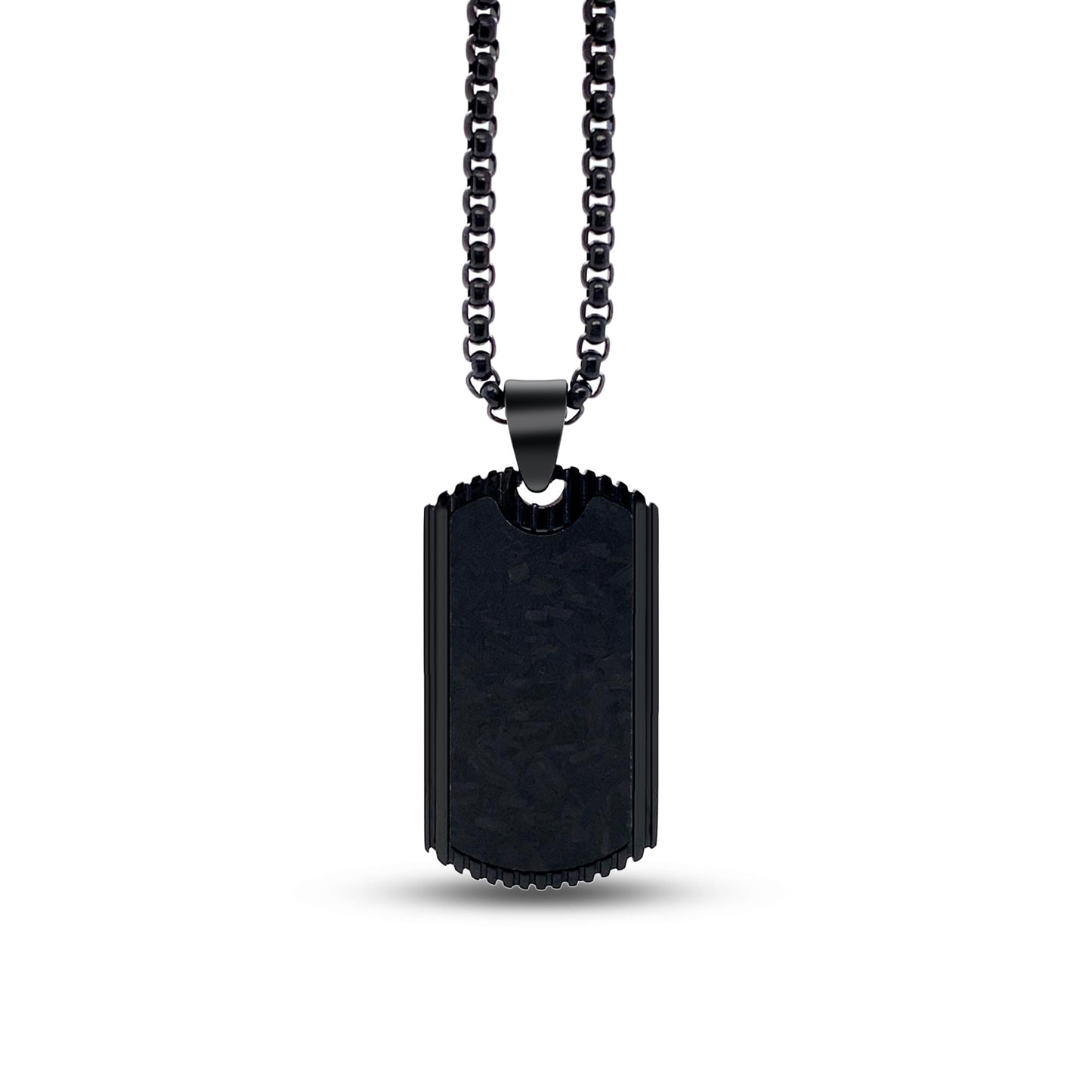 Noctis Textured Tag Necklace