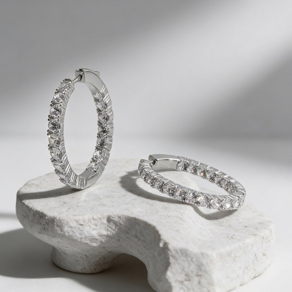 8 Carat Inside Out Oval Hoops