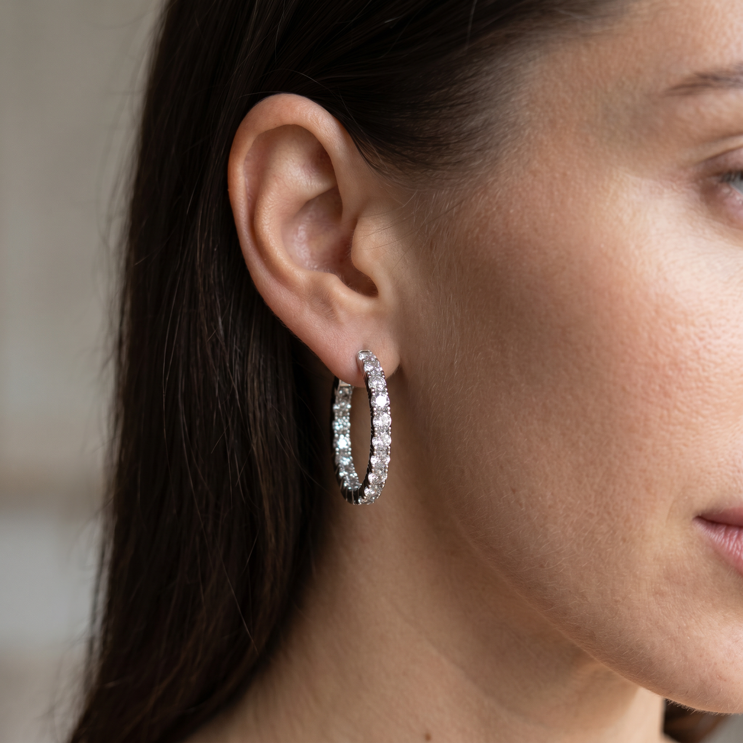 8 Carat Inside Out Oval Hoops
