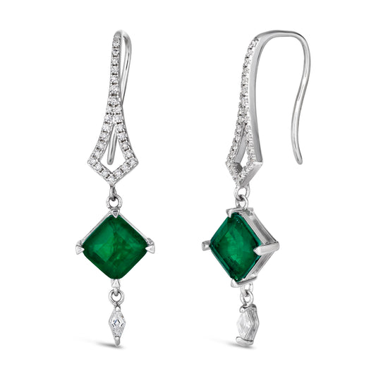 Vintage Chandon Earrings in Emerald