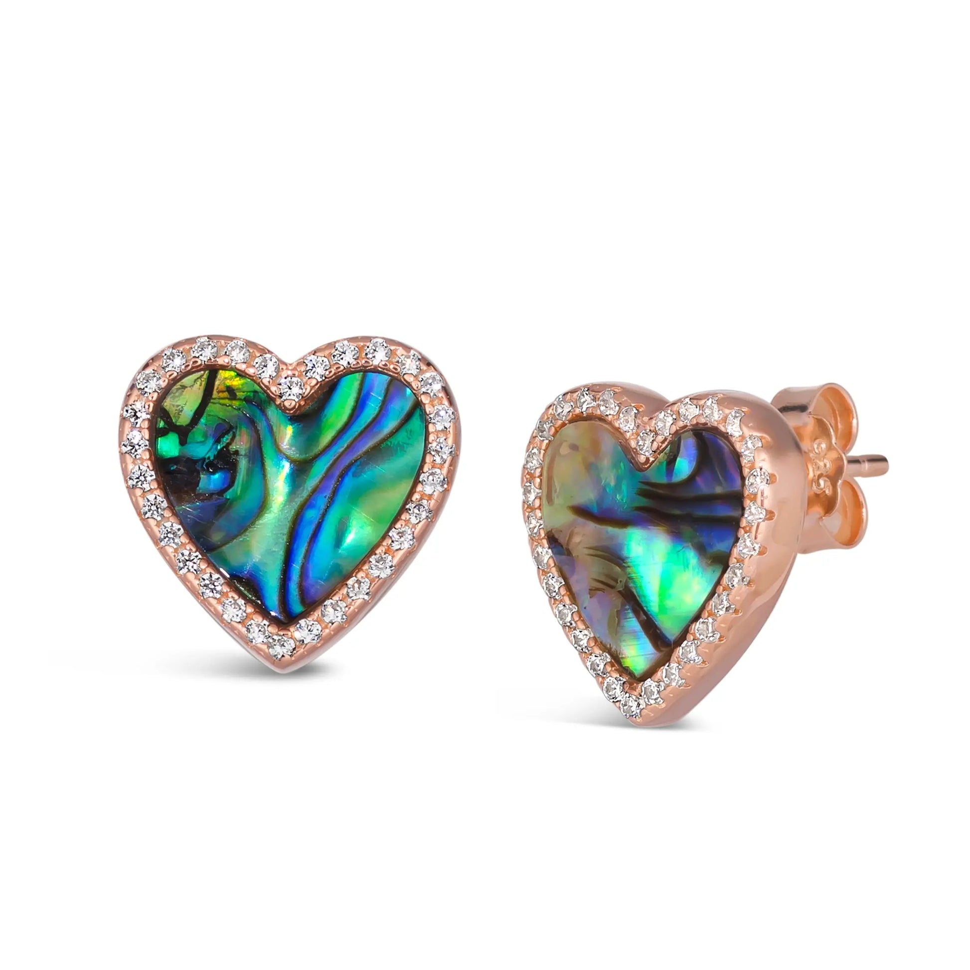 Abalone Heart Shaped Earrings - Anna Zuckerman