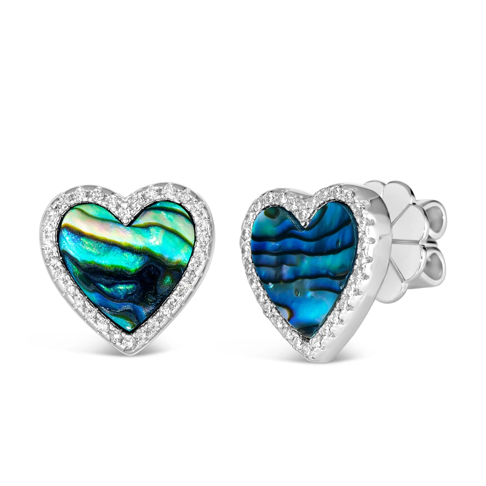 Abalone Heart Shaped Earrings - Anna Zuckerman