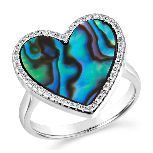 Abalone Heart Shaped Ring - Anna Zuckerman