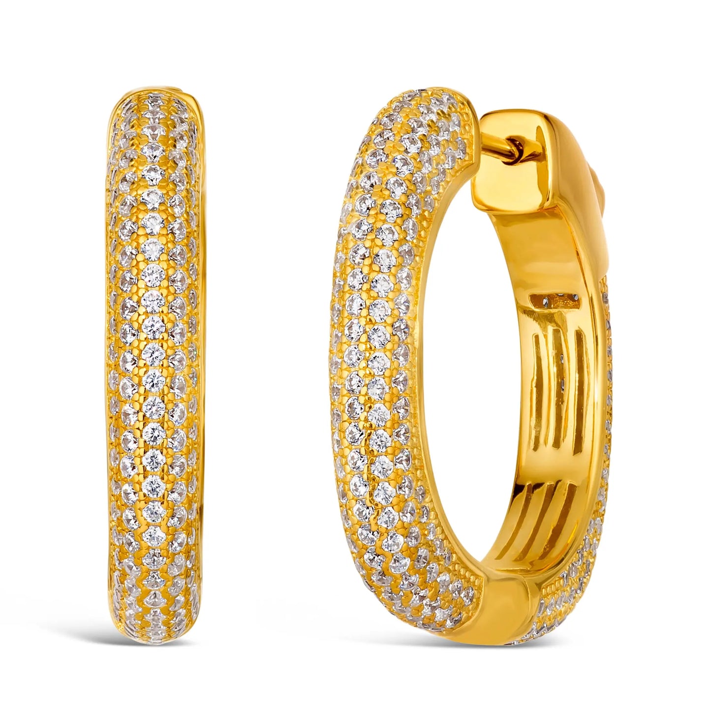 Amore Pave Hoop Earrings - Anna Zuckerman