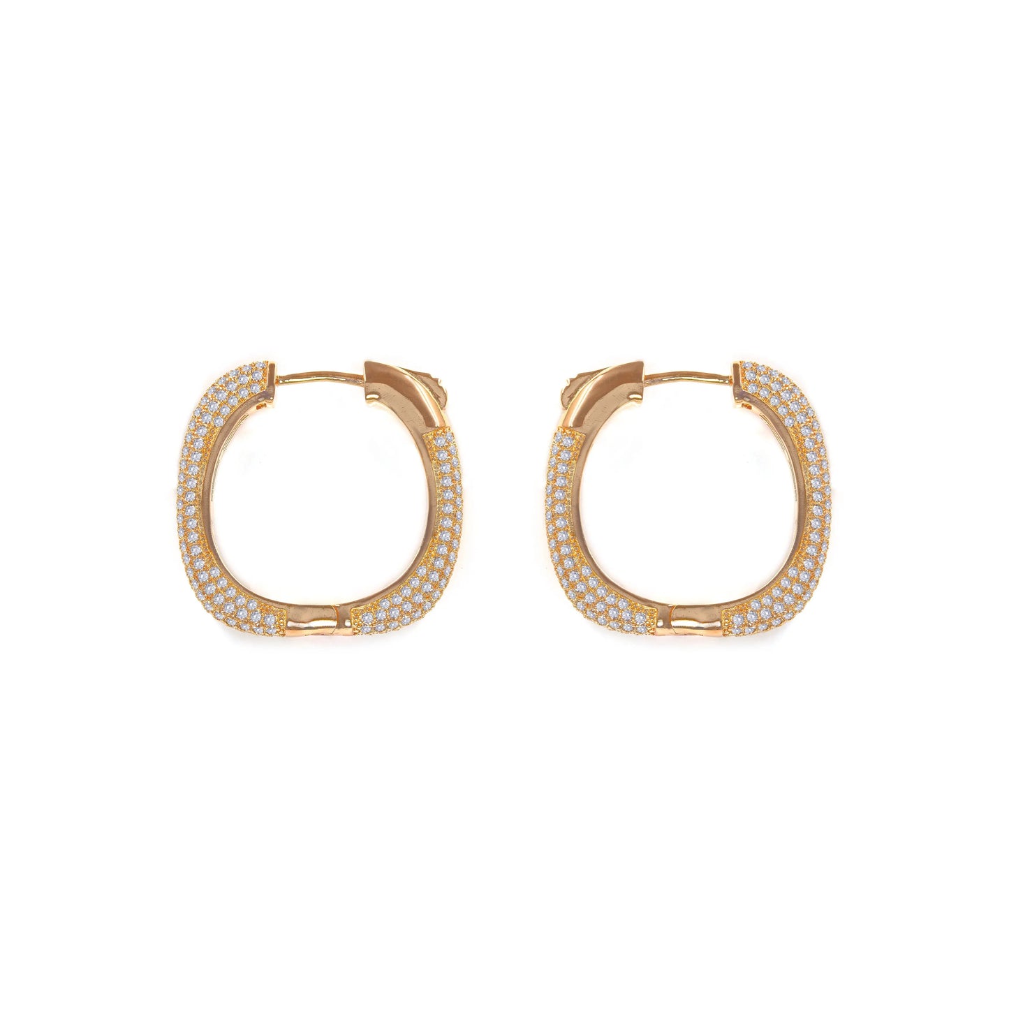 Amore Pave Hoop Earrings - Anna Zuckerman