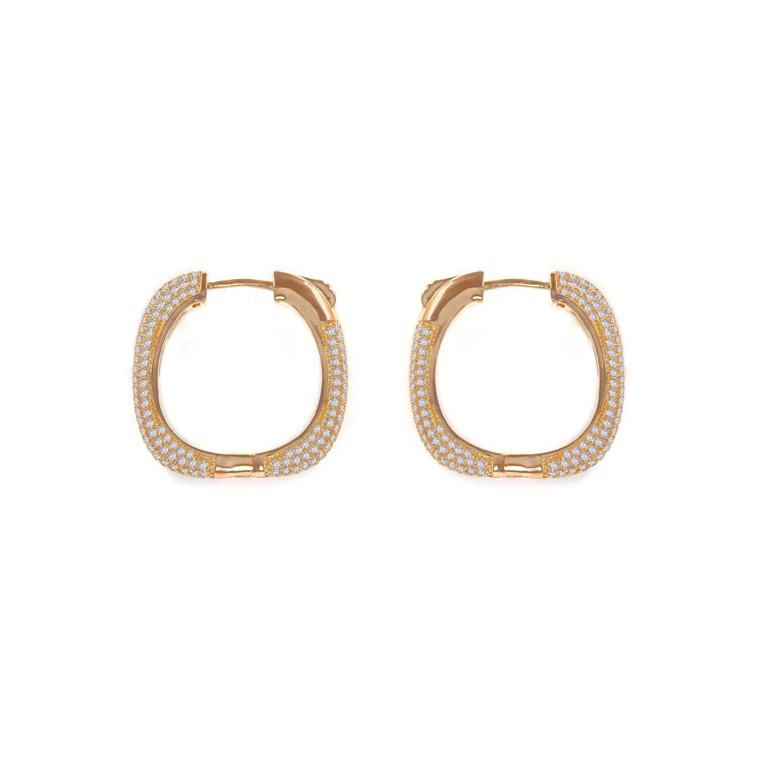 Amore Pave Hoop Earrings - Anna Zuckerman