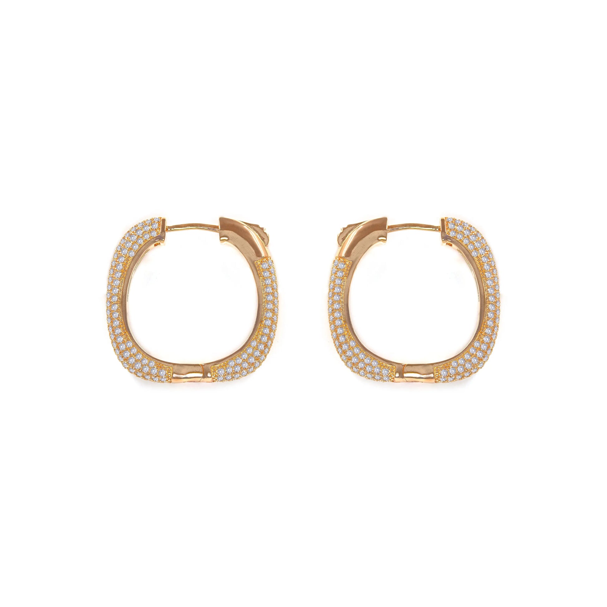 Amore Pave Hoop Earrings - Anna Zuckerman