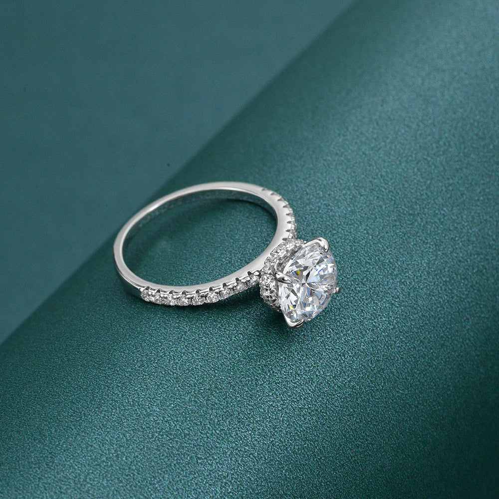 Hidden Halo 1.50 Carat Diamond Crystalline Ring