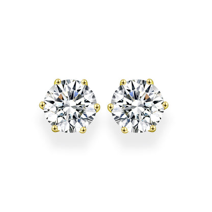 Diamond Crystalline 6 Prong Studs 2 Carat