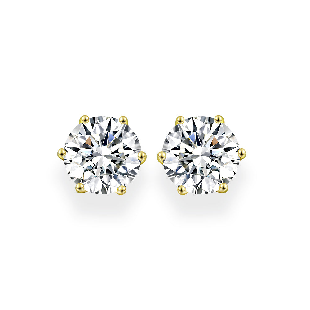 Diamond Crystalline 6 Prong Studs 5 Carat