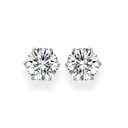 Diamond Crystalline 6 Prong Studs 2 Carat