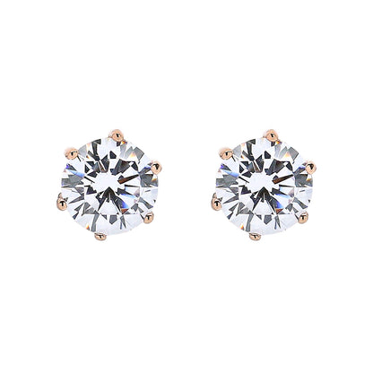 Diamond Crystalline 6 Prong Studs 2 Carat