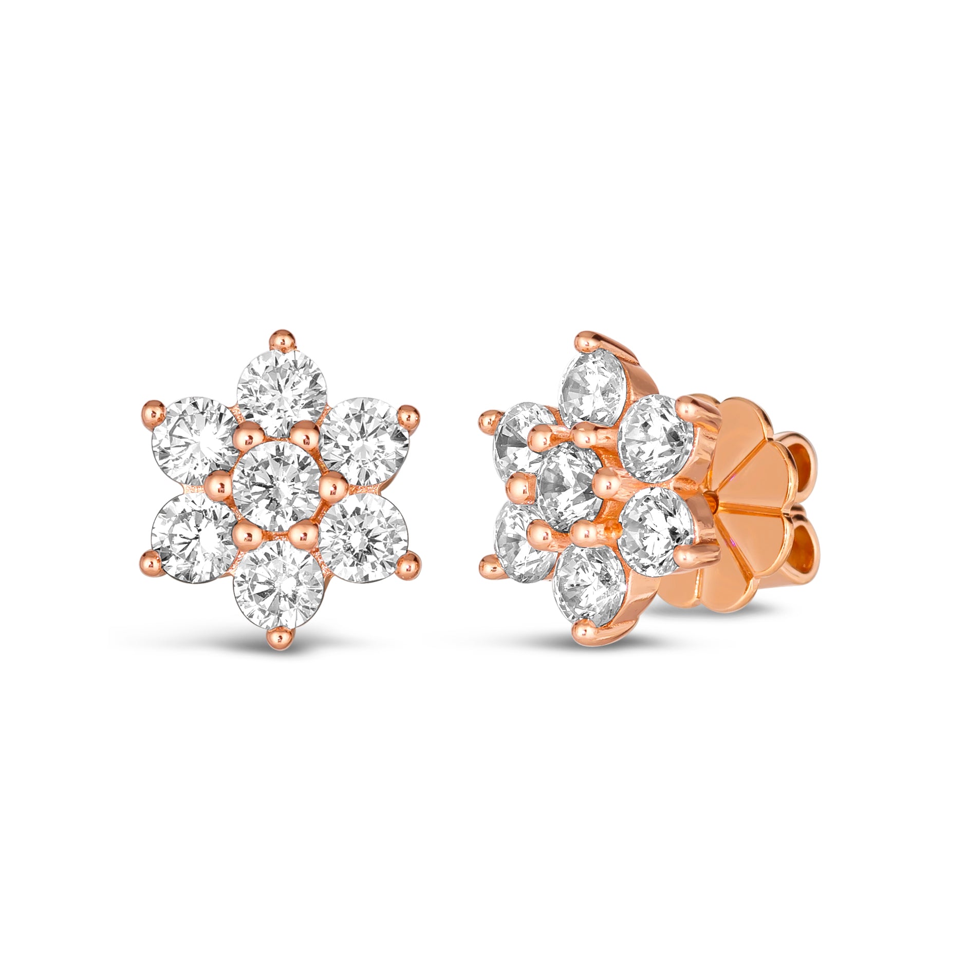 Rosette 1.50tcw Diamond Crystalline Studs - Anna Zuckerman Earrings