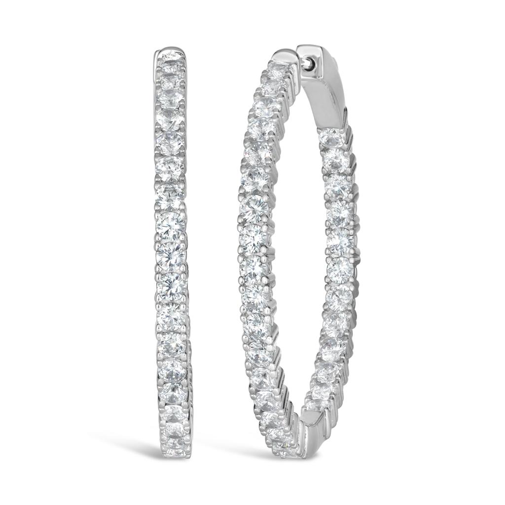 Inside Out 1.25ctw Diamond Crystalline Hoops - Anna Zuckerman Earrings