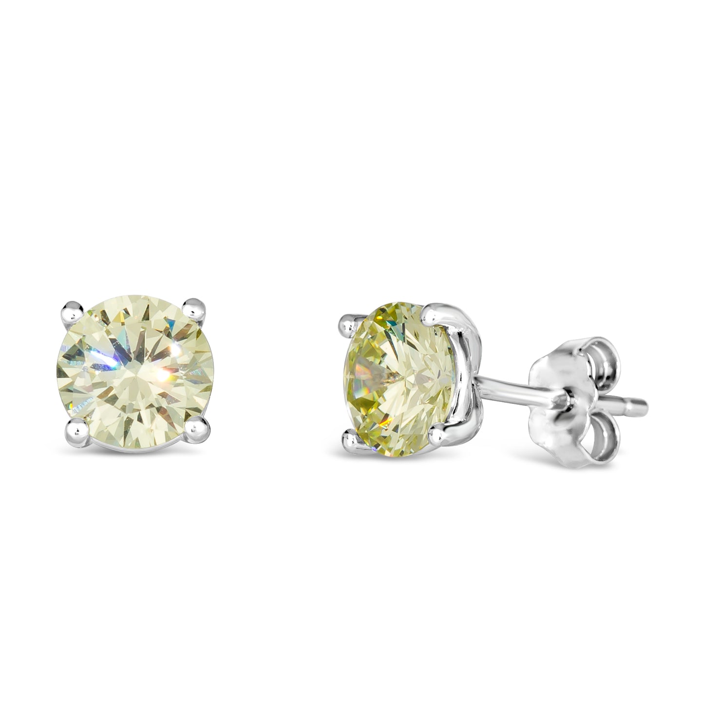 Rock Star 2 Carat Diamond Crystalline Studs in Champagne