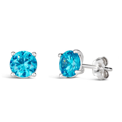 Rock Star 2 Carat Diamond Crystalline Studs in Multi Color Gem - Anna Zuckerman Earrings