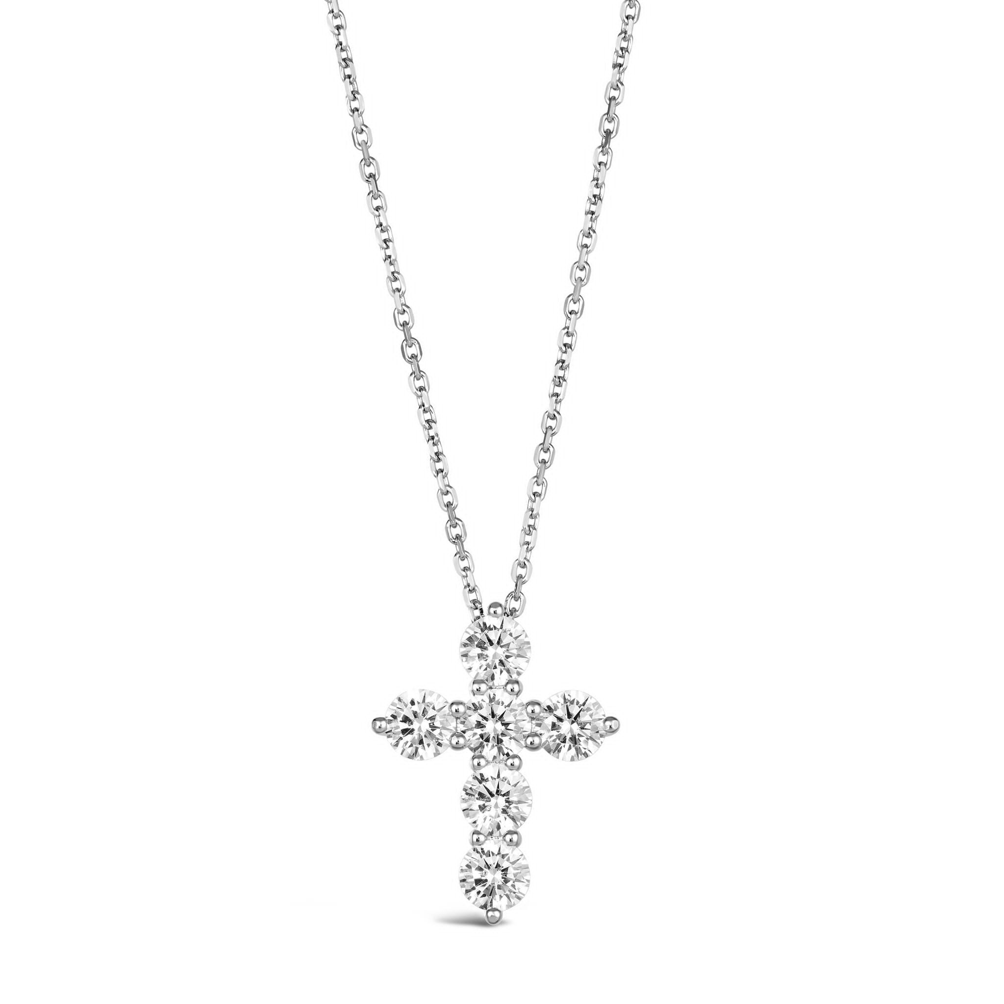 10K Yellow and White Gold Polished 3-Cross Necklace - Walmart.com