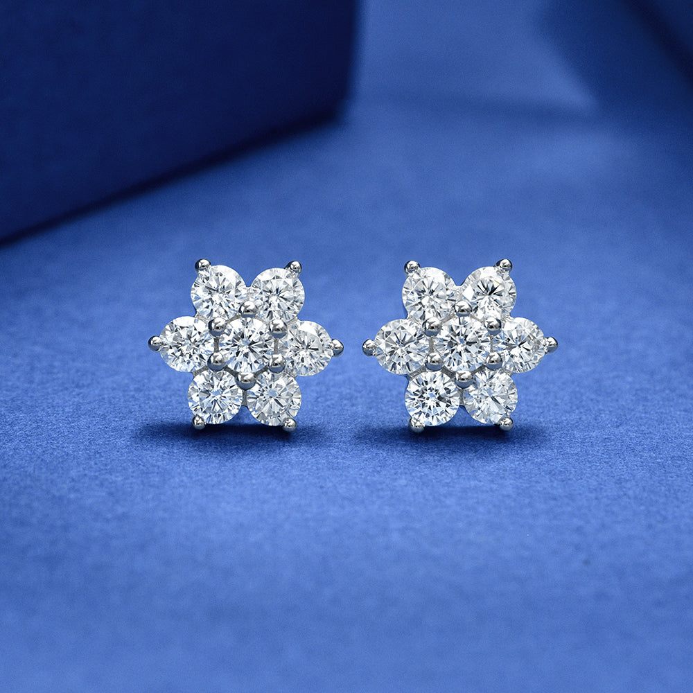 Rosette 1.50tcw Diamond Crystalline Studs