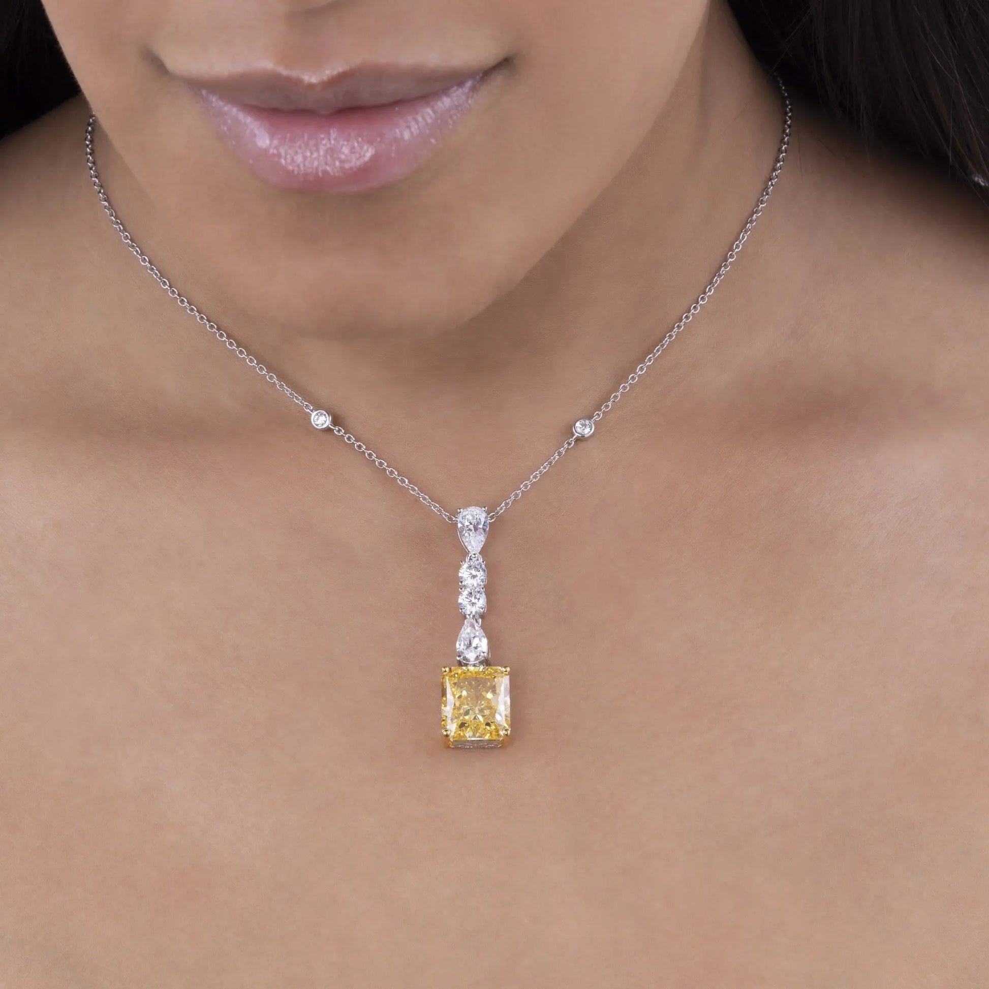 Angelique Canary Yellow Drop Necklace - Anna Zuckerman