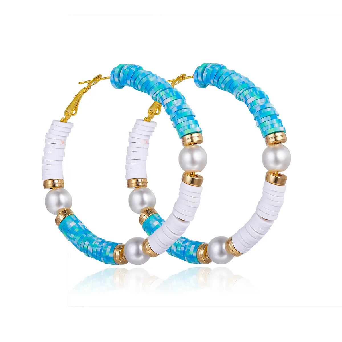 Aqua Pearl Hoops Anna Zuckerman