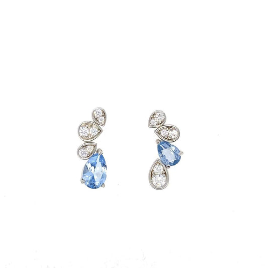 Aqua Petals Earrings