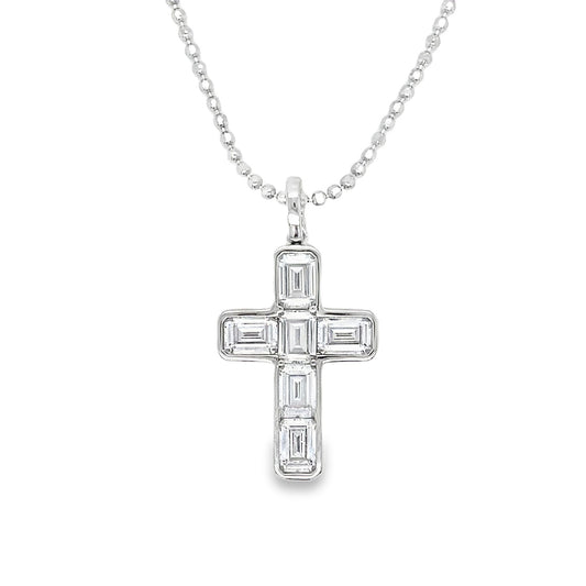 Baguette Cross Necklace in XL