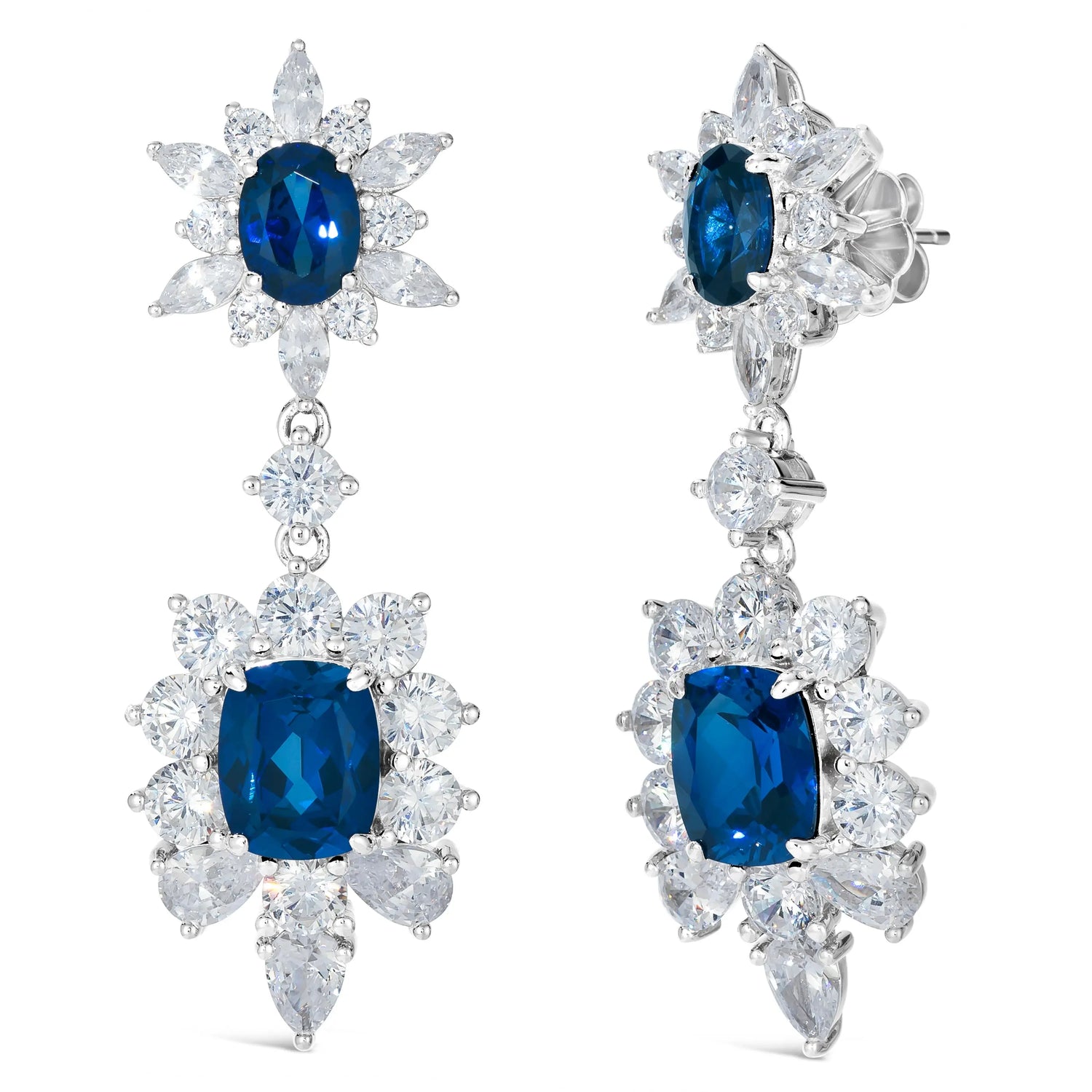 Berkshire Drop Earrings in Blue Sapphire Anna Zuckerman