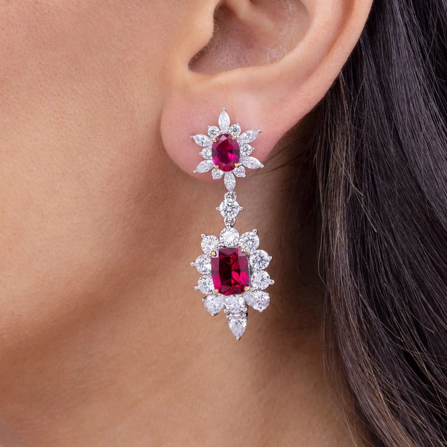 Berkshire Drop Earrings in Ruby - Anna Zuckerman