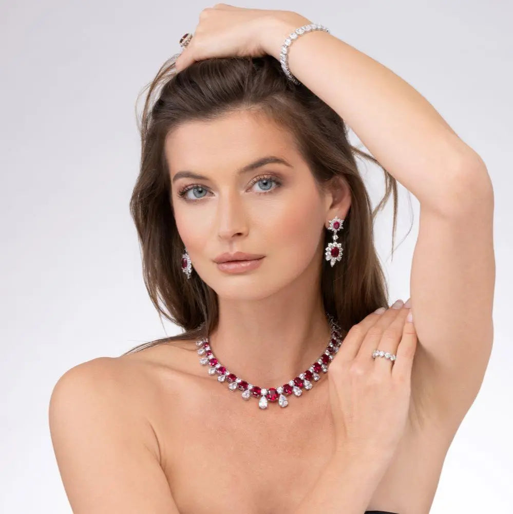 Berkshire Drop Earrings in Ruby - Anna Zuckerman